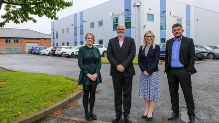 Genesis deal 2024 L-R Ellis Kerton Adam Pritchard of Genesis Hayley Deeming and David Wilson - photo Swinburne Maddison.jpg